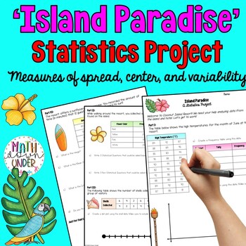 Preview of 6th Grade Statistics Math Project - "Island Paradise"