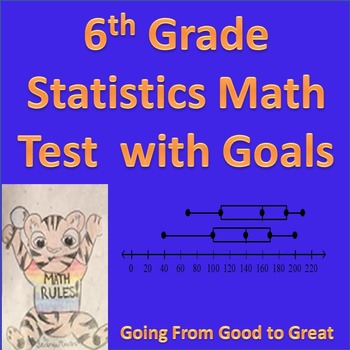 Preview of 6th Grade Statistics Math Test with Goals