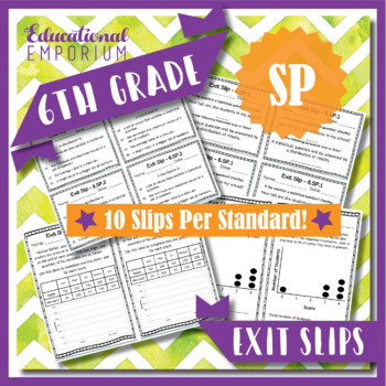 Preview of 6th Grade Statistics & Probability Exit Slips ★ SP Math Exit Tickets