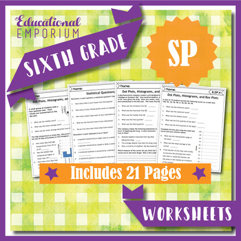 Preview of 6th Grade Statistics & Probability Worksheets ★SP Math Activities