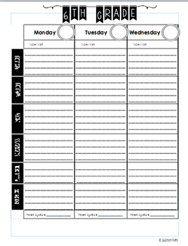 6th Grade Student Planner/Agenda by Classroom Rulers | TPT