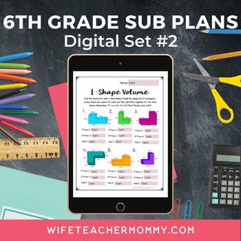 Preview of Emergency Sub Plans 6th Grade Digital Google Slides Set #2