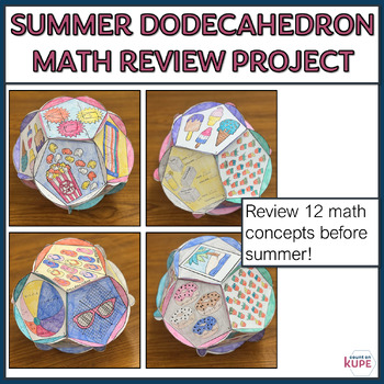 Preview of 6th Grade Summer End of Year Review Dodecahedron