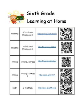 Preview of 6th Grade Summer Learning Activities