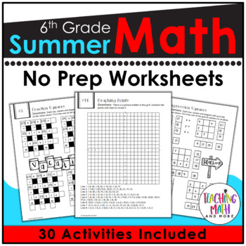 6th grade summer packet by teaching math and more tpt