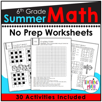 Preview of 6th Grade Summer Packet | Summer Math Worksheets Grade 6