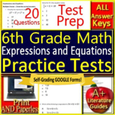 6th Grade Math Expressions + Equations Digital Test - Prin