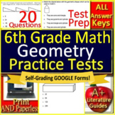 6th Grade Math Geometry Digital Test - Printable & SELF-GR