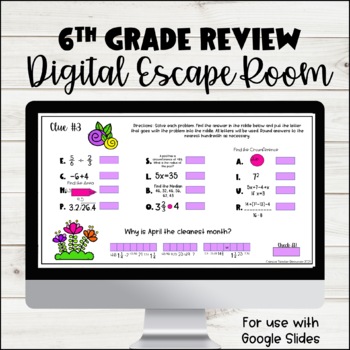 Preview of 6th Grade Test Prep Review Digital Escape Room