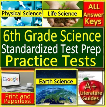 Preview of 6th Grade Science TEST PREP Practice Test - Google Classroom Link ALL UNITS NGSS