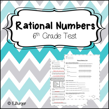 Preview of 6th Grade Test - Rational Numbers Unit