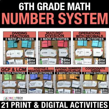 Preview of 6th Grade Number System Math Bundle | 6th Grade Google Classroom Activities