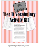 6th Grade Tier 2 Vocabulary Activity Kit