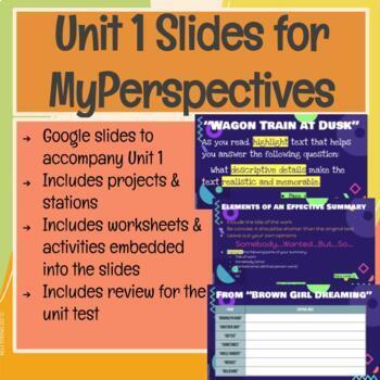 Preview of 6th Grade Unit 1 Slides for MyPerspectives Curriculum