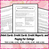 6th Grade-Unit 8 Financial Literacy-Credit/Debit Cards, Ch