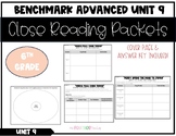 6th Grade Unit 9 Benchmark Advance Close Reading Packets W