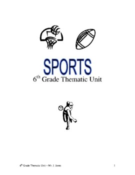 Preview of 6th Grade Thematic Lessons - (Sports theme)
