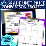 6th Grade Unit Price Comparison Activity Find the Best Pri
