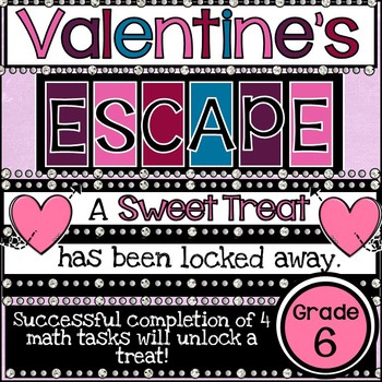 Preview of 6th Grade Valentine's Day Digital Escape Room Math Activity