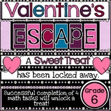 6th Grade Valentine's Day Digital Escape Room Math Activity