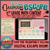 6th Grade Valentine's Day Math Activity Digital Escape Roo