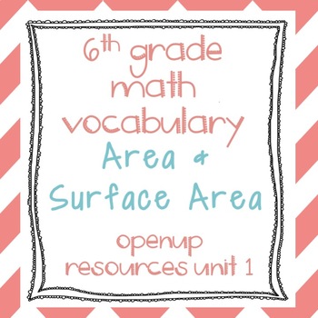 Preview of 6th Grade Math Vocabulary: Area and Surface Area