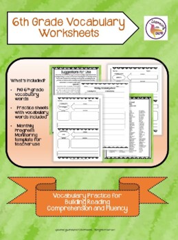 6th grade vocabulary worksheets by learning with laurie tpt