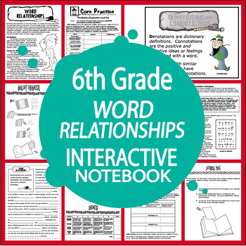 Preview of 6th Grade Word Relationships Activities – Analogies, Connotations, Denotations