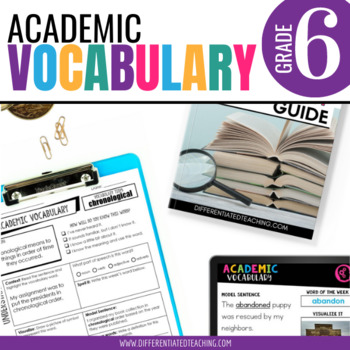Preview of 6th Grade Word of the Week: Vocabulary Activities for Academic Language | Hybrid