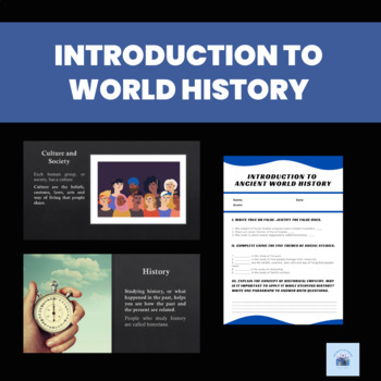 Preview of 6th Grade World History: Beginning of the Year Presentation + Worksheet