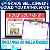 6th Grade Would You Rather Math This or That Bellringer, E