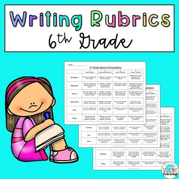 Preview of 6th Grade Writing Rubrics: Narrative, Opinion, and Informative