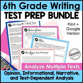 Preview of 6th Grade Writing Test Prep Bundle | Text-Based Writing