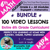 6th Math Curriculum 100 Video Lessons Remote/Flipped/Dista