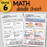 Doodle Sheet - Integers and Their Opposites - EASY to Use 