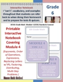 6th Math Interactive Notebook/Booklet Module 4 Operation Relationships, Exponent
