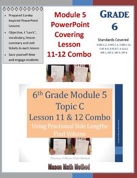 Preview of 6th Math Module 5 Lesson 11-12 PowerPoint Fractional Side Lengths to Find Volume