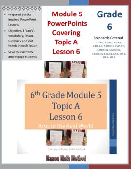 Preview of 6th Math Module 5 Lesson 6 PowerPoint Lesson on Finding Area in the Real World