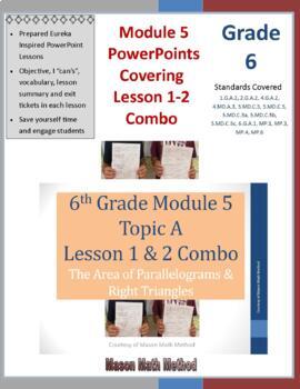 Preview of 6th Math Module 5 Lessons 1-2 Combo PowerPoint Parallelograms & Right Triangles