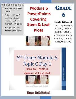 Preview of 6th Math Module 6 Topic C Create Stem & Leaf Plot PowerPoint Lesson