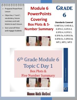 Preview of 6th Math Module 6 Topic C Find MMMR using Stem & Leaf Plot PowerPoint Lesson