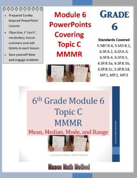 Preview of 6th Math Module 6 Topic C Mean, Median, Mode, and Range PowerPoint Lesson