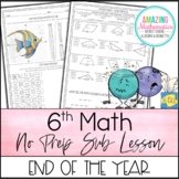 6th Math No Prep Sub Lesson / Substitute Teacher Activity 