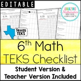 6th Math TEKS Checklist - "I Can"