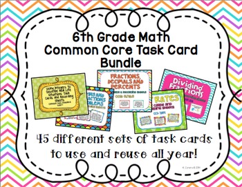 Preview of 6th Math Task Card Bundle