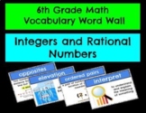 6th Math Vocabulary: Integers and Rational Numbers
