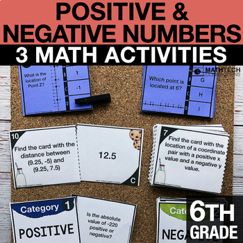 Preview of 6th Positive and Negative Numbers Activities | 6th Grade Google Forms and Slides