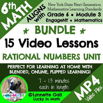 Preview of 6th Rational Numbers Unit Video Lessons for Remote/Flipped/Distance Learning