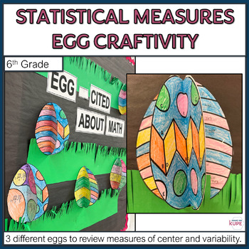Preview of 6th Statistical Measures Easter Egg Math Craftivity and Bulletin Board