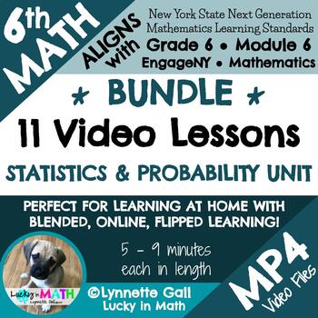 Preview of 6th Statistics & Probability Unit Video Lessons Remote/Flipped/Distance Learning